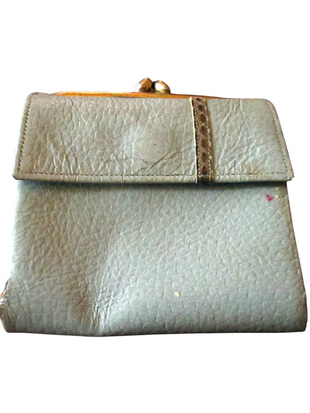 Princess Gardner Vintage 1960s Clutch Coin Wallet  Baby Blue Pigskin Leather